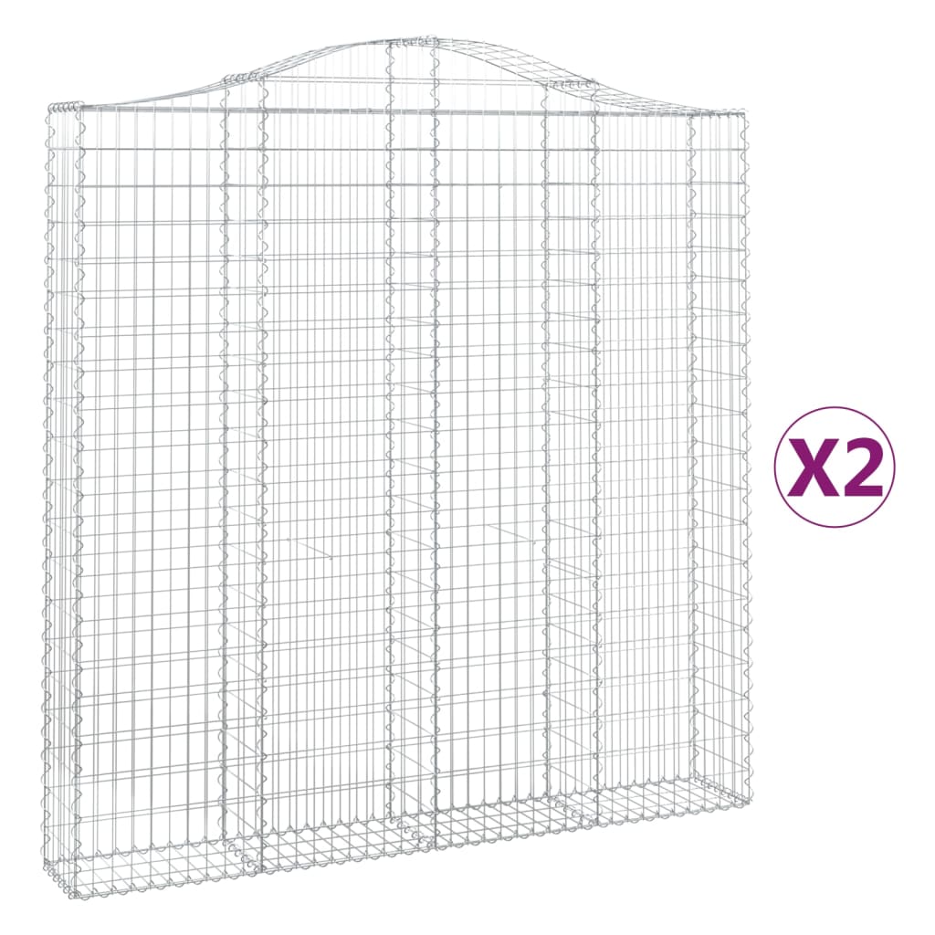 Cestas De Gaviones 2 Uds Forma De Arco Hierro 200x30x200/220 Cm_0