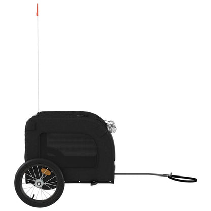 Vidaxl Remolque De Bicicleta Mascotas Hierro Tela Oxford Negro_5