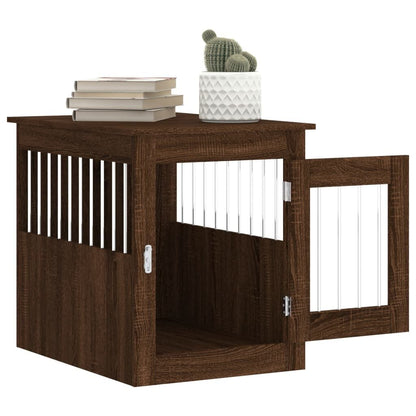 Vidaxl Jaula Para Perros Madera De Ingeniería Roble Marrón 55x75x65 Cm_4