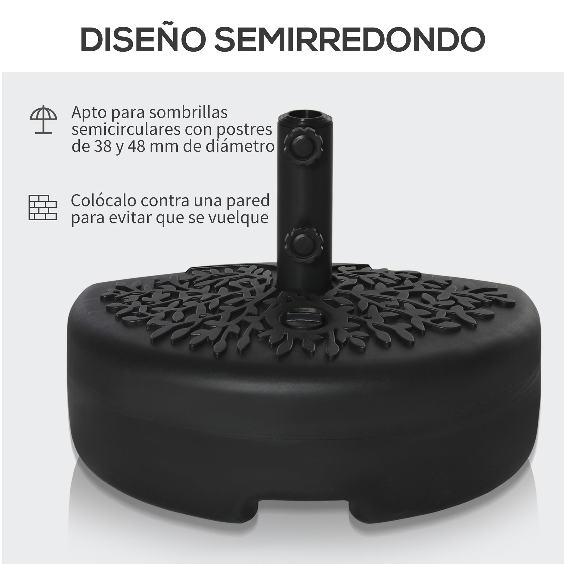 Outsunny Base Pared Para Sombrilla Rellenable De Arena 21 Kg O Agua 18 Kg Jardín_3