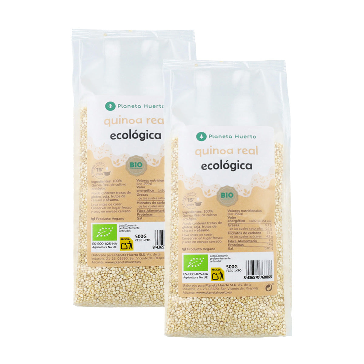Pack 2x Quinoa Real  ECO Planeta Huerto 500 g