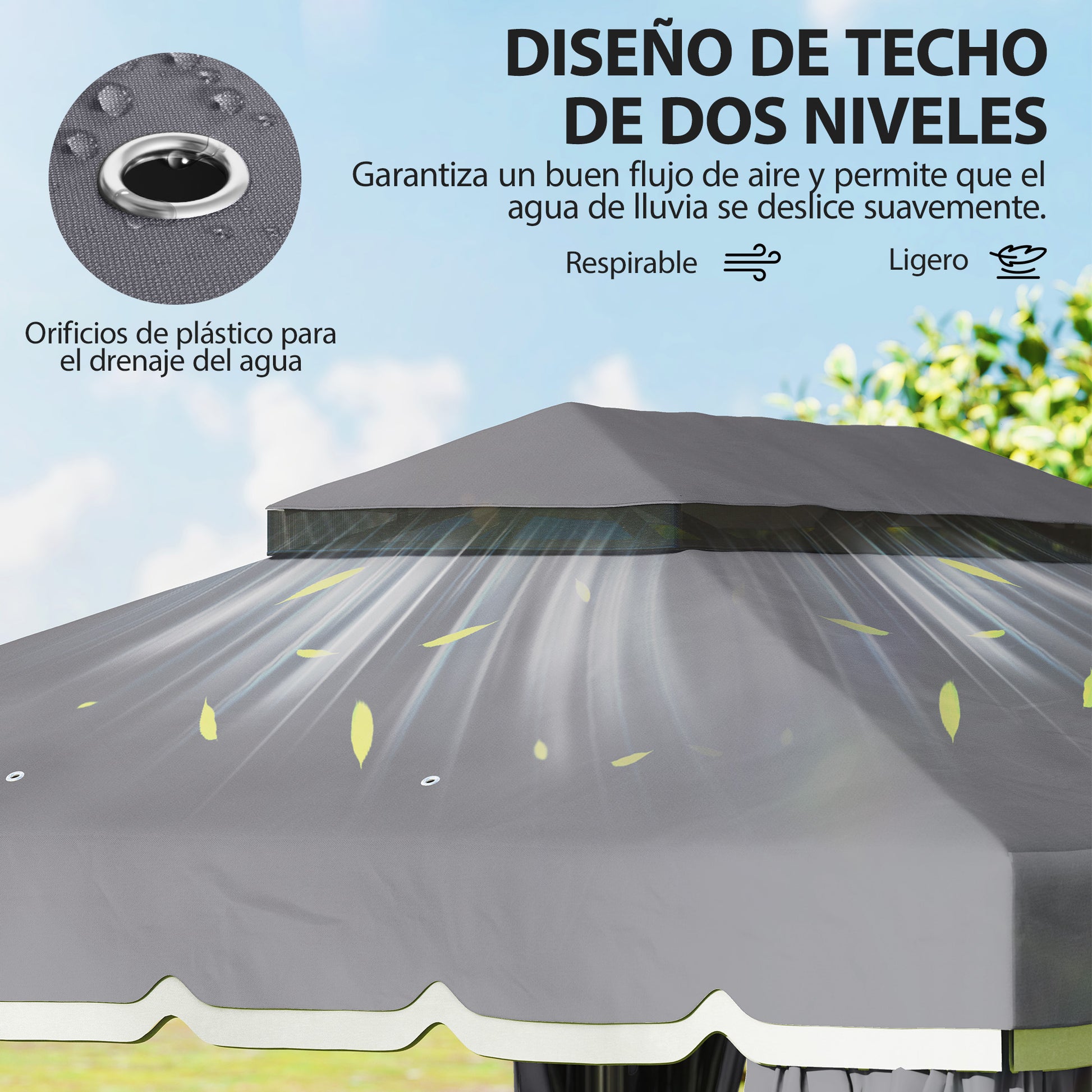 Outsunny Cenador De Jardín 4x3 M_3