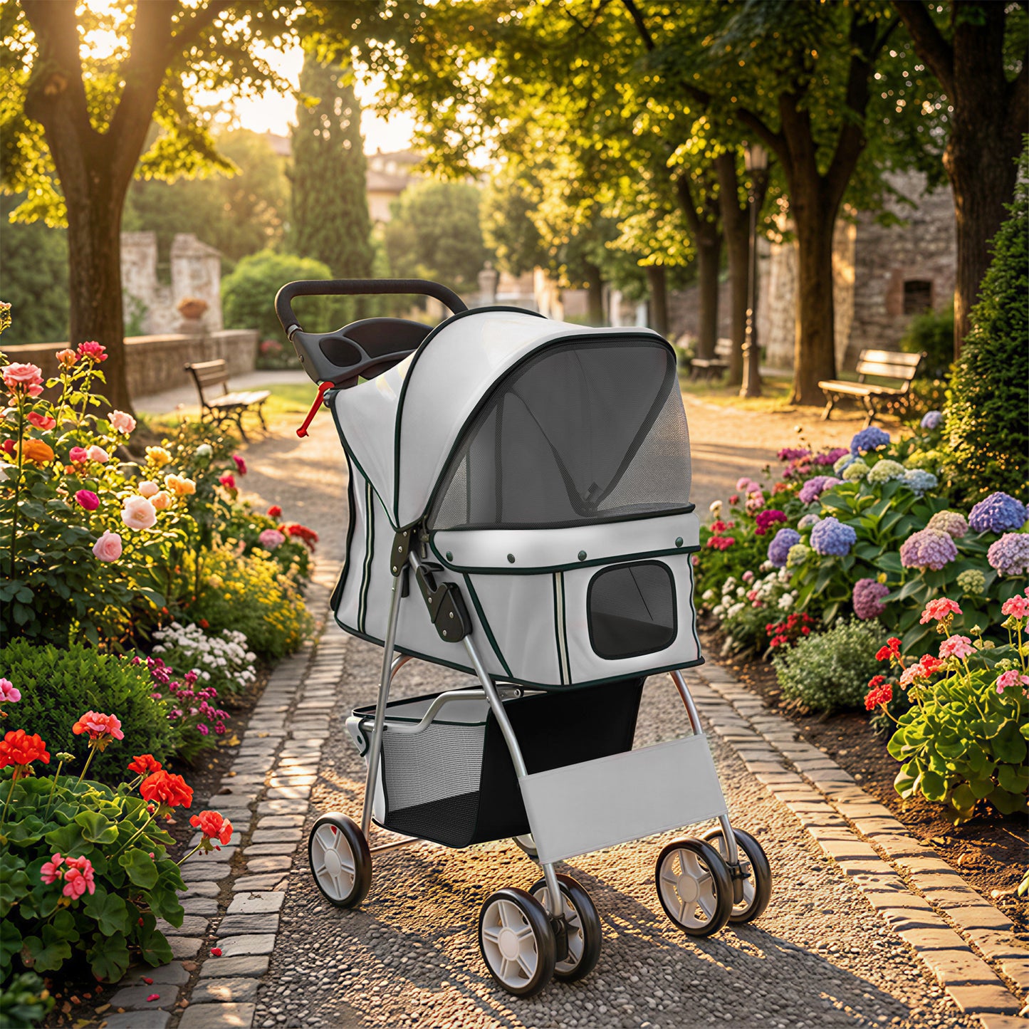 Pawhut Carrito Para Perros Plegable Hasta 10 Kg_1