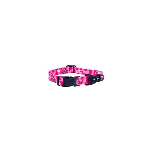 Collar Para Perro, Modelo Fusion De Rogz, Estampado Huellas Rosa. Talla S (8-14kg)_0