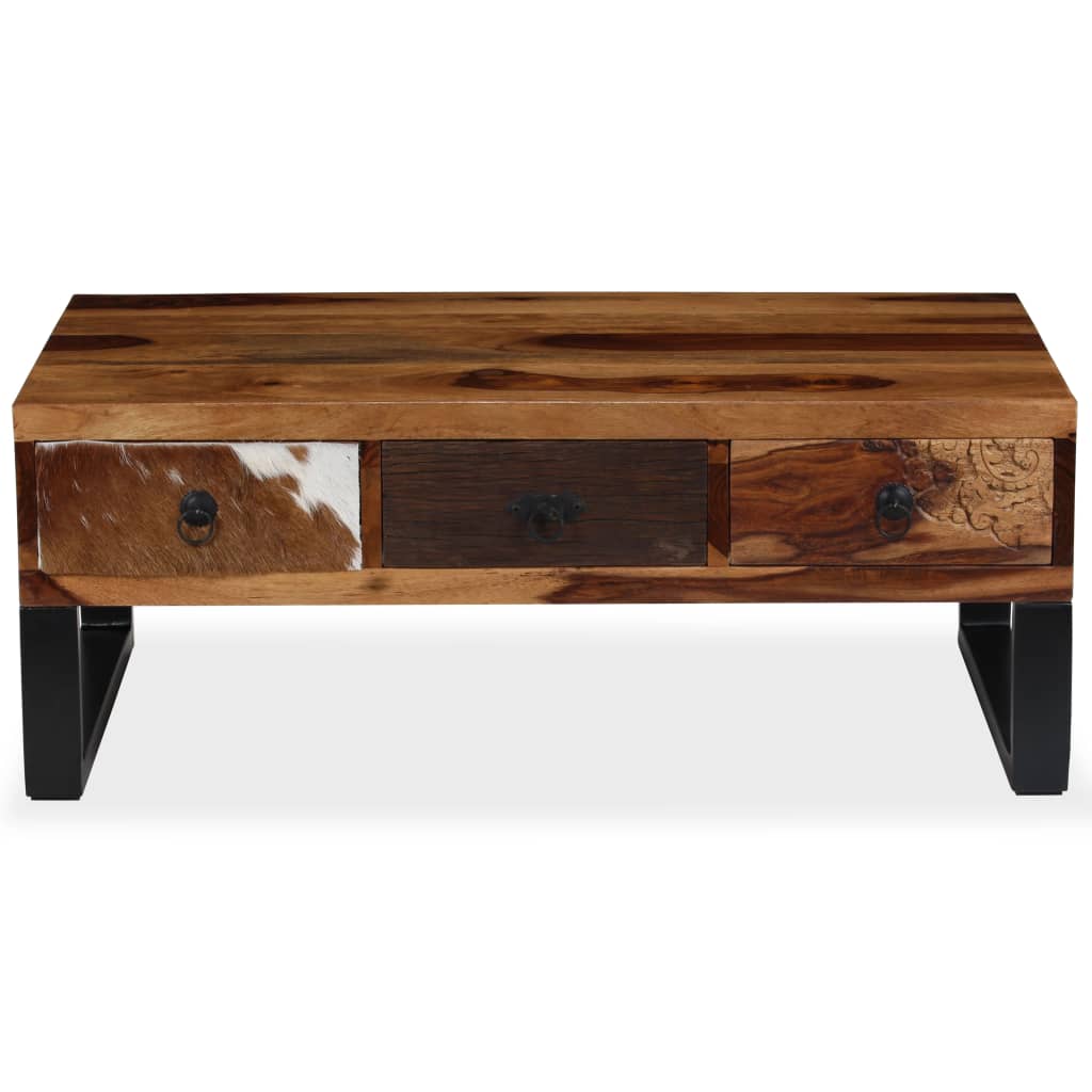 Mesa De Centro De Madera Maciza Sheesham 90x50x35 Cm_1