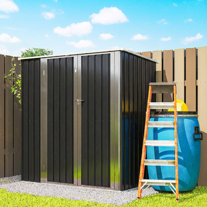 Outsunny Cobertizo De Jardín Exterior 163x89x163 Cm Puertas Con Pestillo Gris_4