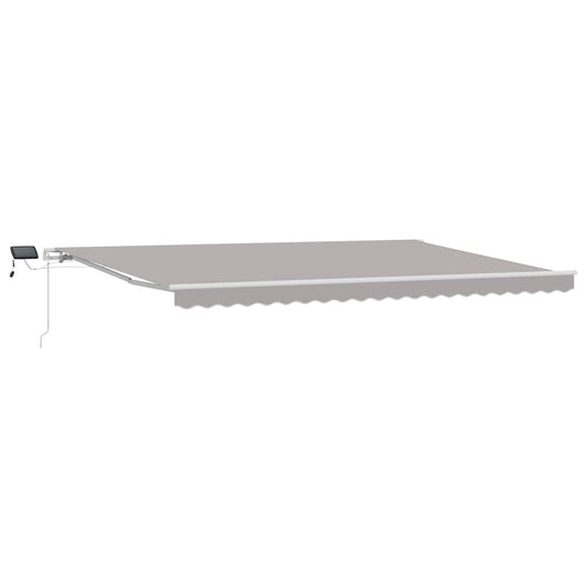Toldo Retráctil Gris Claro 500 X 300 Cm Tela Y Aluminio_0