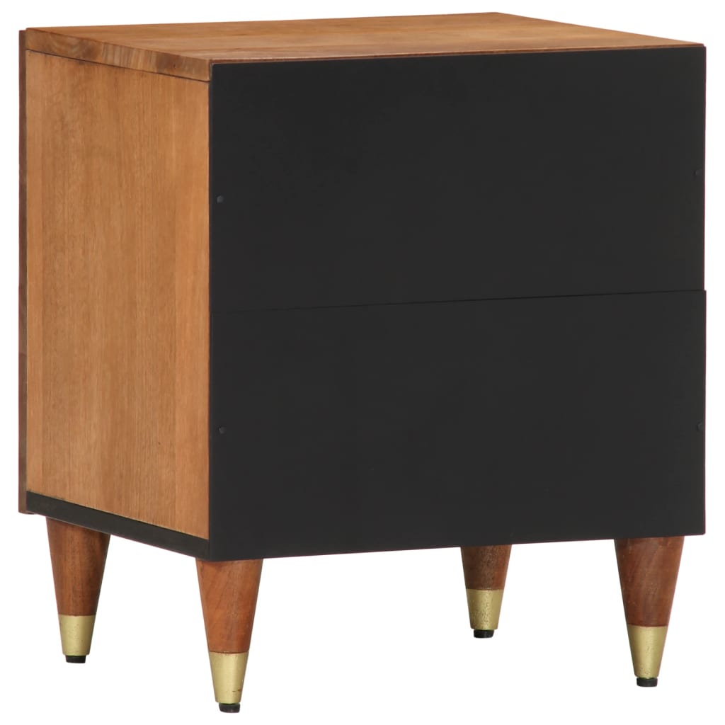 Mesita De Noche De Madera Maciza De Mango 40x33x46 Cm_3