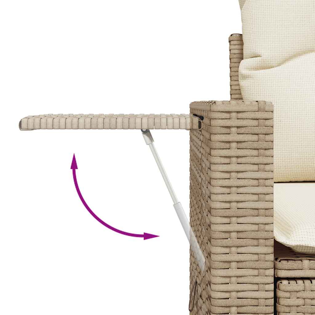Set De Sofás De Jardín Con Cojines 9 Pzas Ratán Sintético Beige / Vetonek_5
