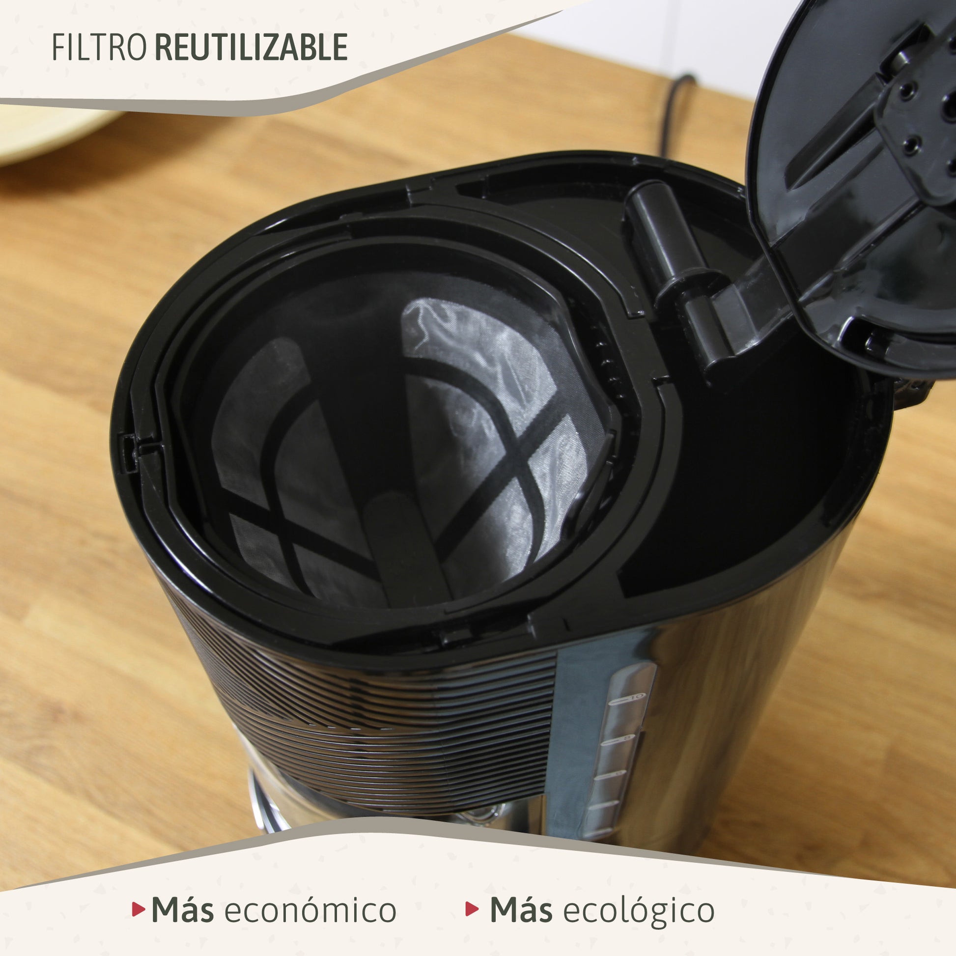 Briebe Elegance Set Cafetera Goteo 10 Tazas Café Filtro Espumador Leche Eléctrico Espuma Fría/caliente, Skt1188blk,negro_5