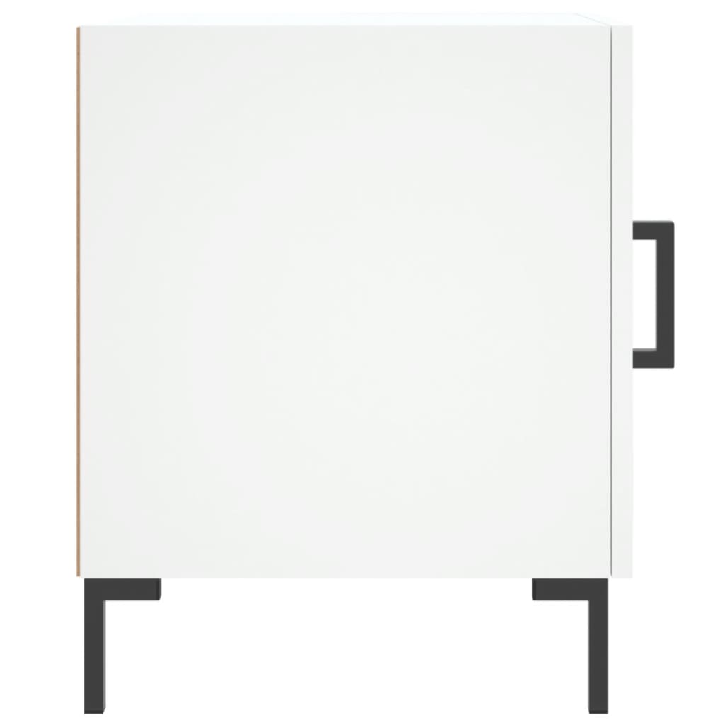 Mesita De Noche Madera De Ingeniería Blanco 40x40x50 Cm_3