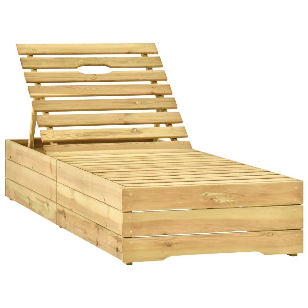Tumbona Con Mesa De Madera De Pino Impregnada Verde_3