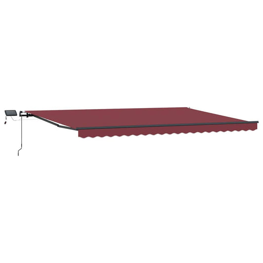 Toldo Retráctil Manual Con Luces Led Burdeos 500x300 Cm_0