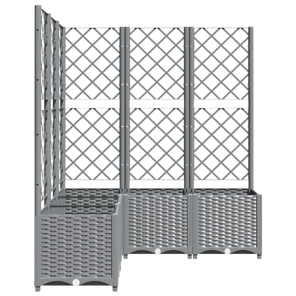 Jardinera Con Enrejado Pp Gris Claro 120x120x136 Cm_4