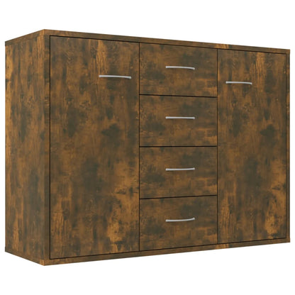 Aparador Madera Contrachapada Color Roble Ahumado 88x30x65 Cm / Vetonek_1