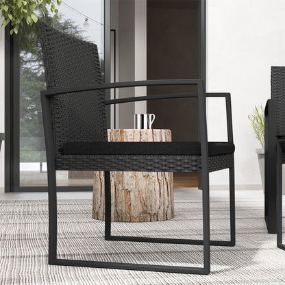 Outsunny Conjunto De Muebles De Jardín De Ratán Sintético Con Cojines Negro_4