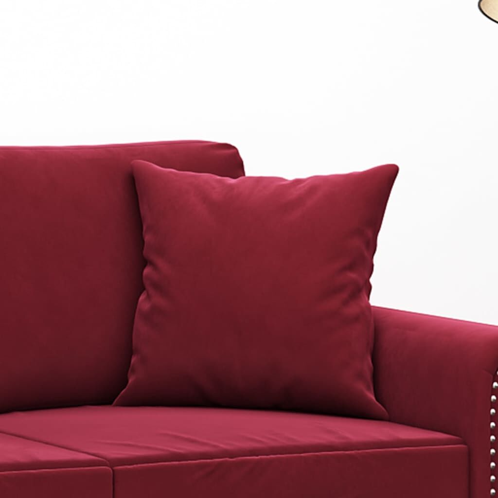 Vidaxl Cojines Decorativos 2 Uds Terciopelo Rojo Tinto 40x40 Cm_4