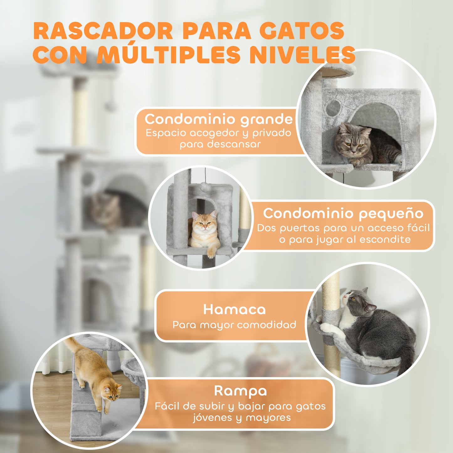 Pawhut Árbol Rascador Para Gatos_3