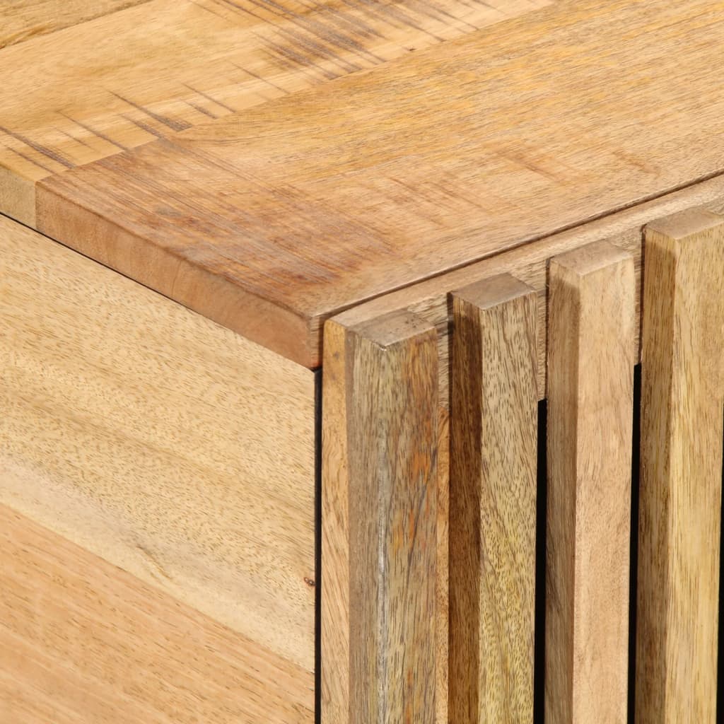 Mesa De Centro De Madera Maciza De Mango Rugosa 80x51x40 Cm_4