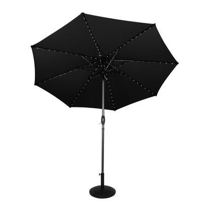 Parasol Led Inclinable 2,7 M Con Base – Negro_0
