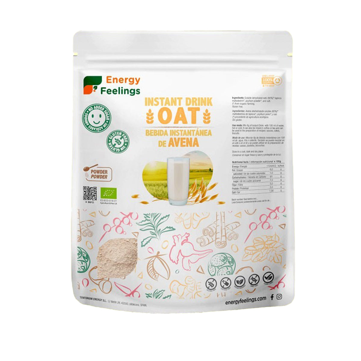 Bebida instantanea de Avena ECO Energy Feelings 500 g