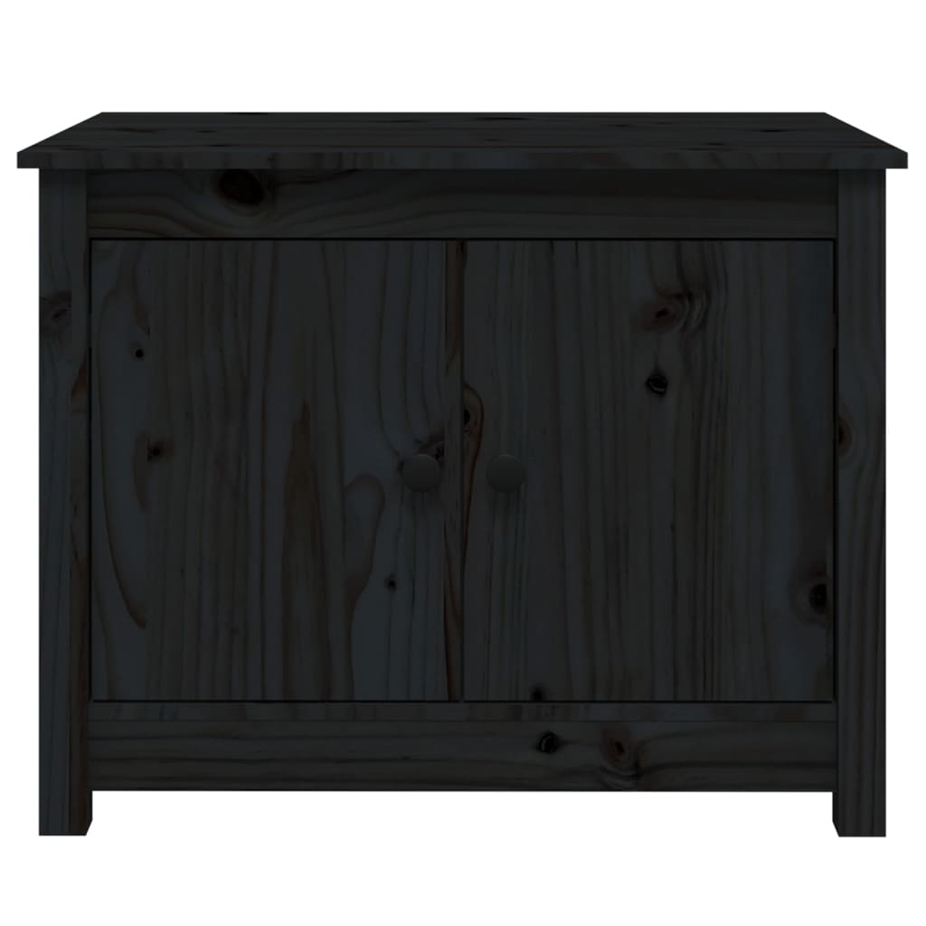 Mesa De Centro De Madera Maciza De Pino Negro 71x49x55 Cm_4