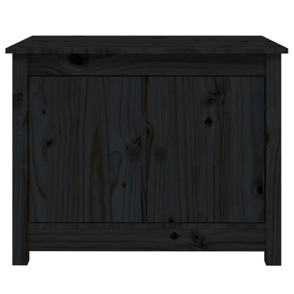 Mesa De Centro De Madera Maciza De Pino Negro 71x49x55 Cm_4