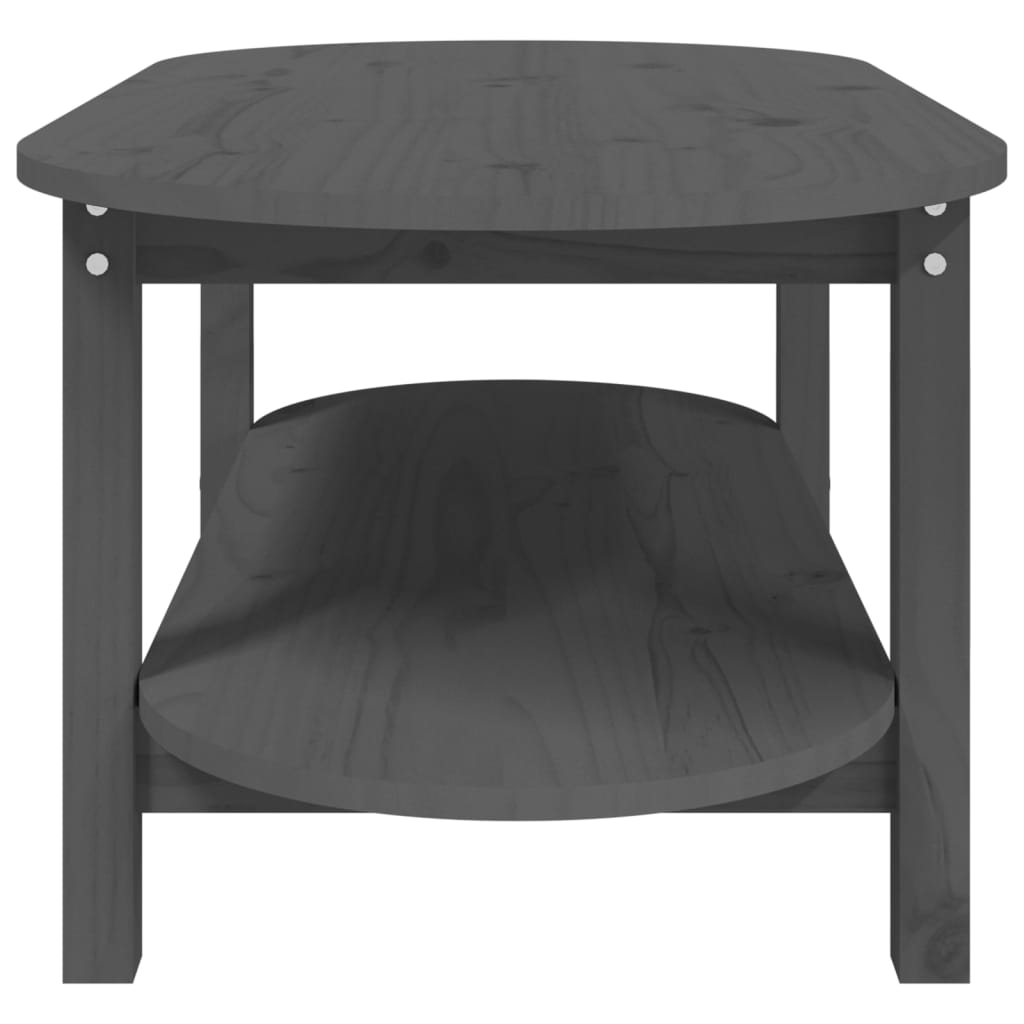 Mesa De Centro De Madera Maciza De Pino Gris 110x55x45 Cm_4