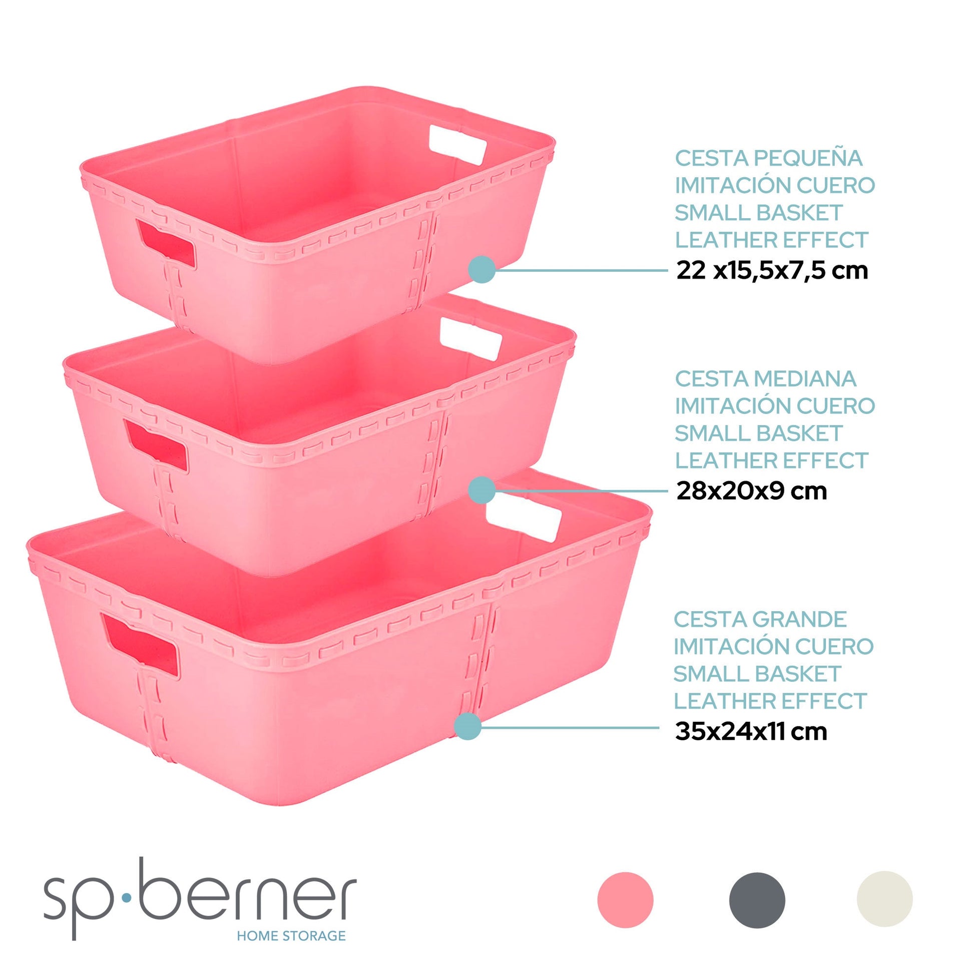 3x Life Story Cesta De Almacenaje T Medium Rose_2