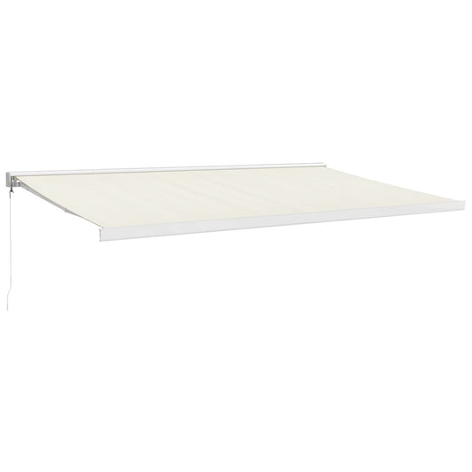 Vidaxl Toldo Retráctil Aluminio Y Tela Color Crema 5x3 M_0