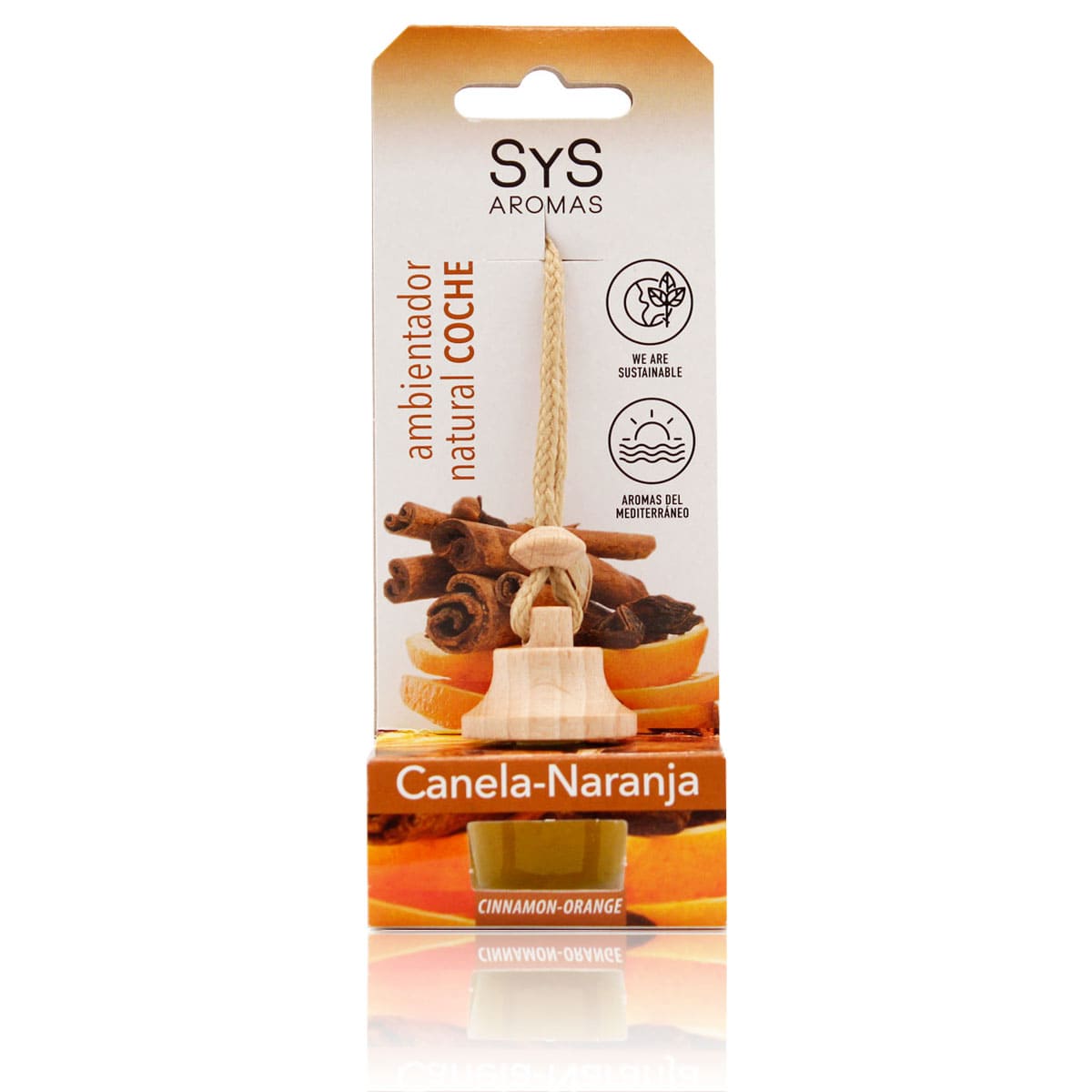 Ambientador Coche Canela-Naranja SYS Aromas Style 7 ml | Aroma Cítrico y Especiado | Cálido y Envolvente_0