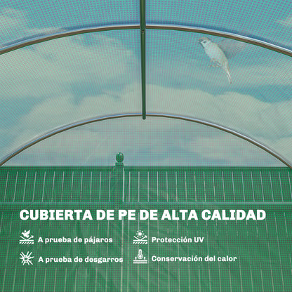 Invernadero De Túnel Outsunny Acero Galvanizado, Pe Verde 597x295x200 Cm_4