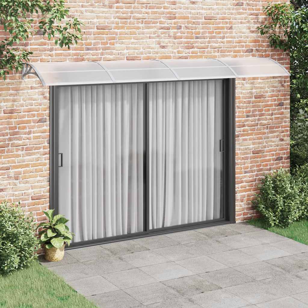 Marquesina Puerta Policarbonato Gris Y Transparente 400x75 Cm_1