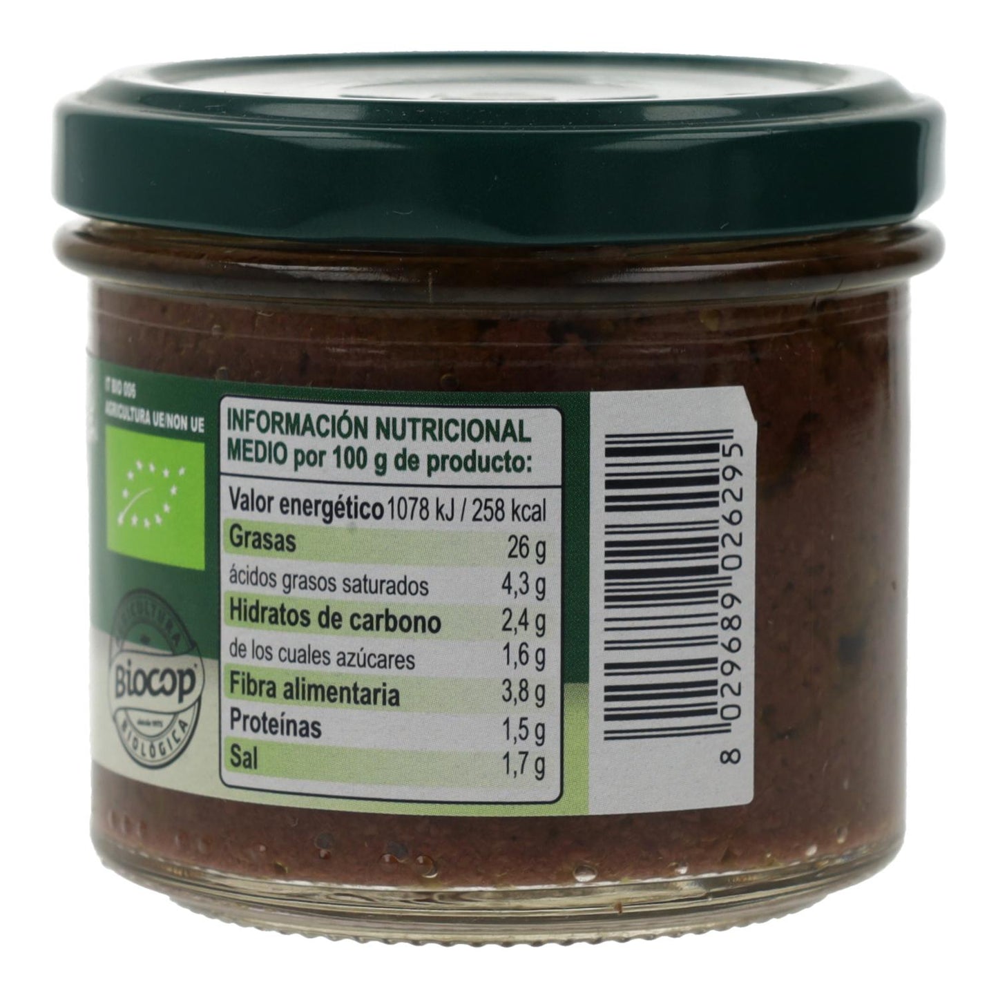 Paté de Olivas Negras Bio Organica Italia 100 gr