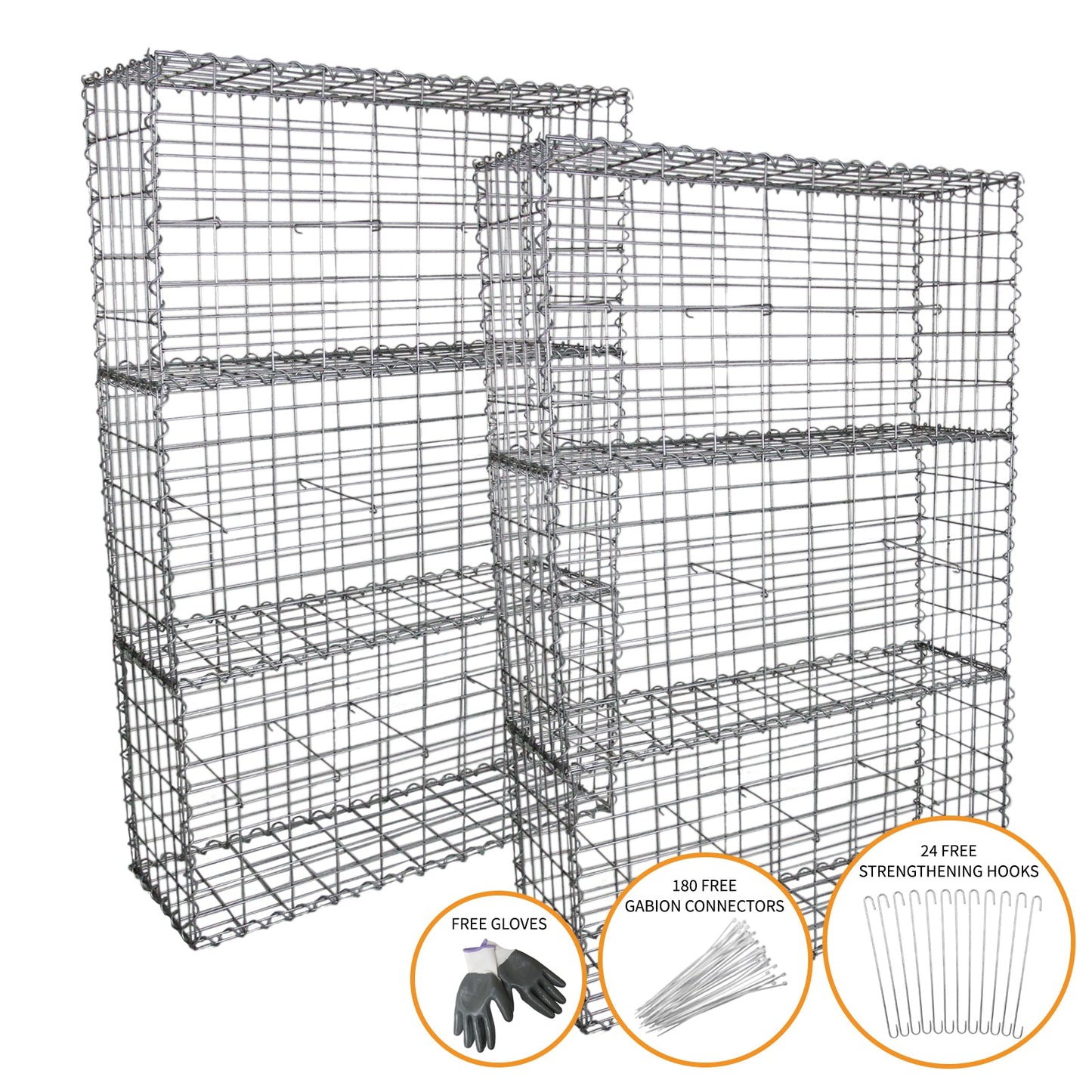 6 Cestas De Acero Galvanizado De Exterior Jaulas Para Decoración 100 X 50 X 30cm_1