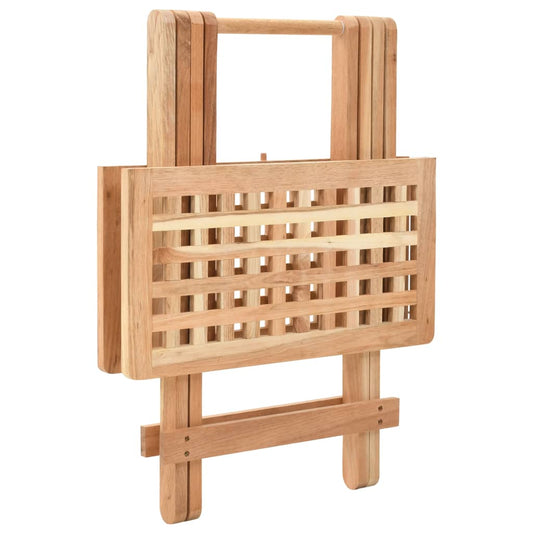 Mesa Auxiliar Plegable De Madera Maciza De Nogal 50x50x49 Cm_0