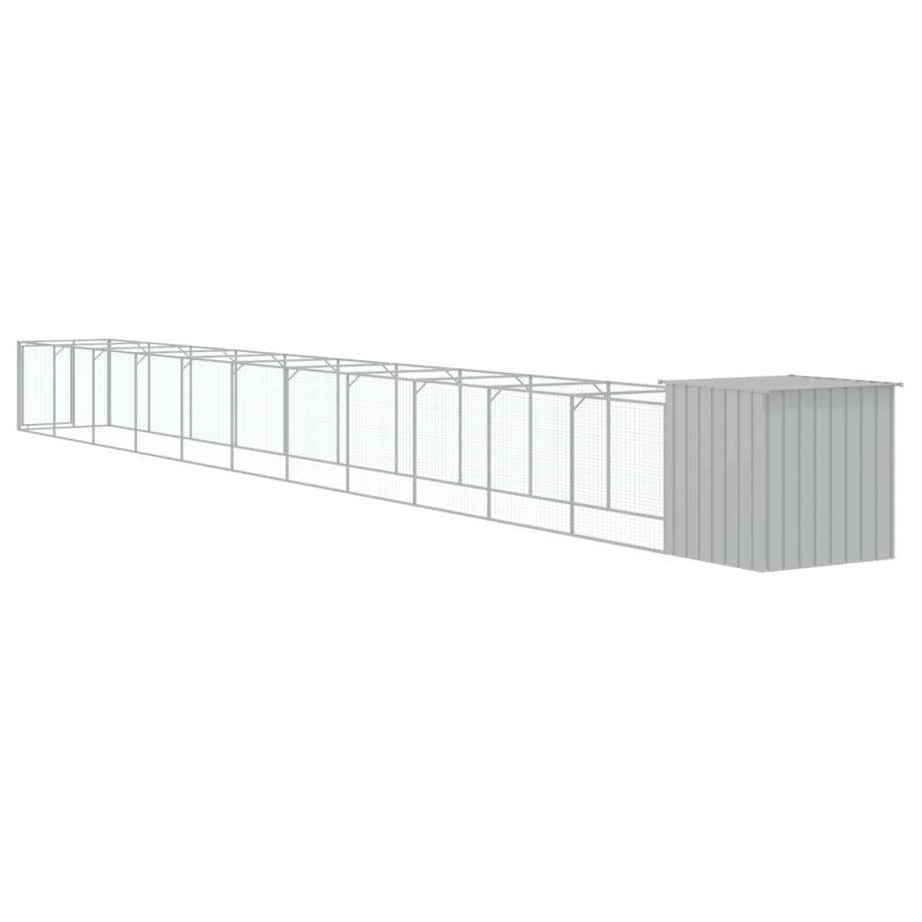 Caseta Perro Corral Acero Galvanizado Gris Claro 110x1221x110cm_4
