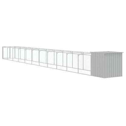 Caseta Perro Corral Acero Galvanizado Gris Claro 110x1221x110cm_4