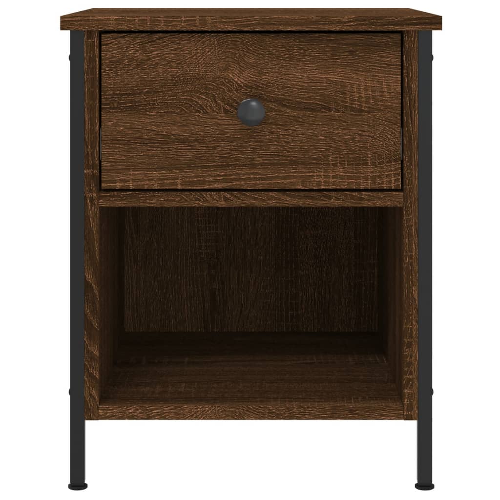 Mesita De Noche Madera De Ingeniería Marrón Roble 40x42x50 Cm_4
