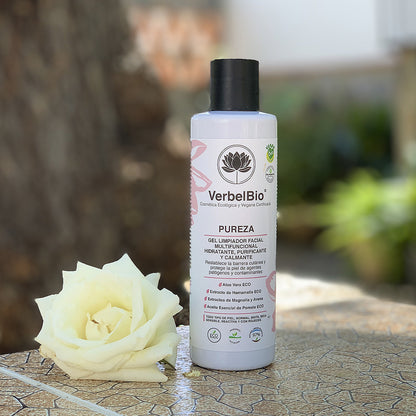 Verbelbio Pureza - Gel Limpiador Facial ECO. Purificante, Oxigenante y Calmante. Con Hamamelis, Magnolia y Pomelo