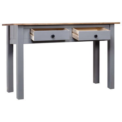 Mesa Consola Madera Maciza Pino Estilo Panamá Gris 110x40x72 Cm_1