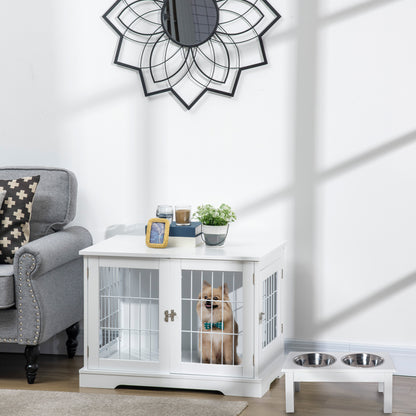 Pawhut Conjunto Para Mascotas 2 Piezas 76x54,5x56 Cm 44x24x15 Cm Blanco_1
