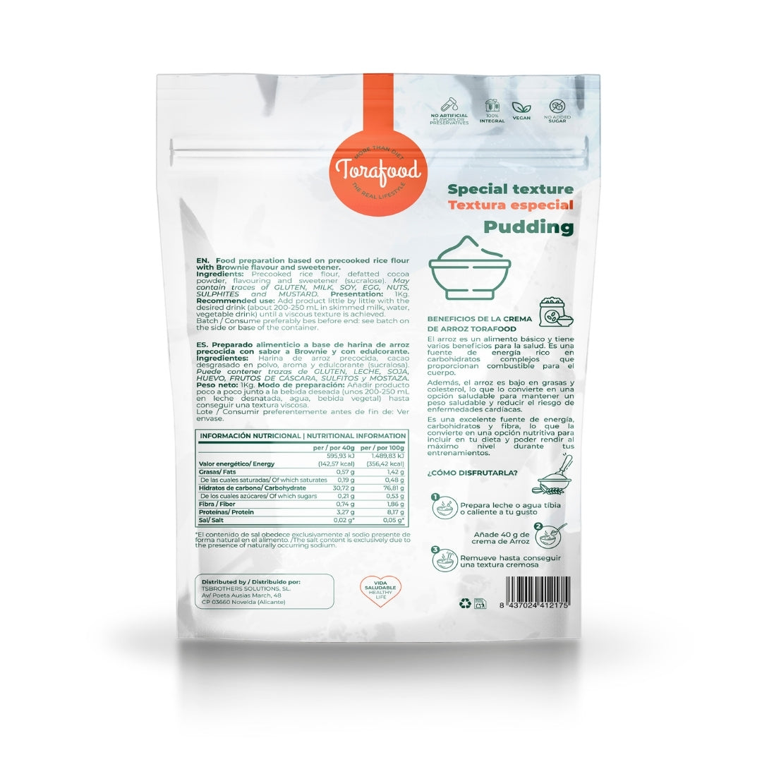 Crema De Arroz Sabor Brownie 1kg Torafood_1