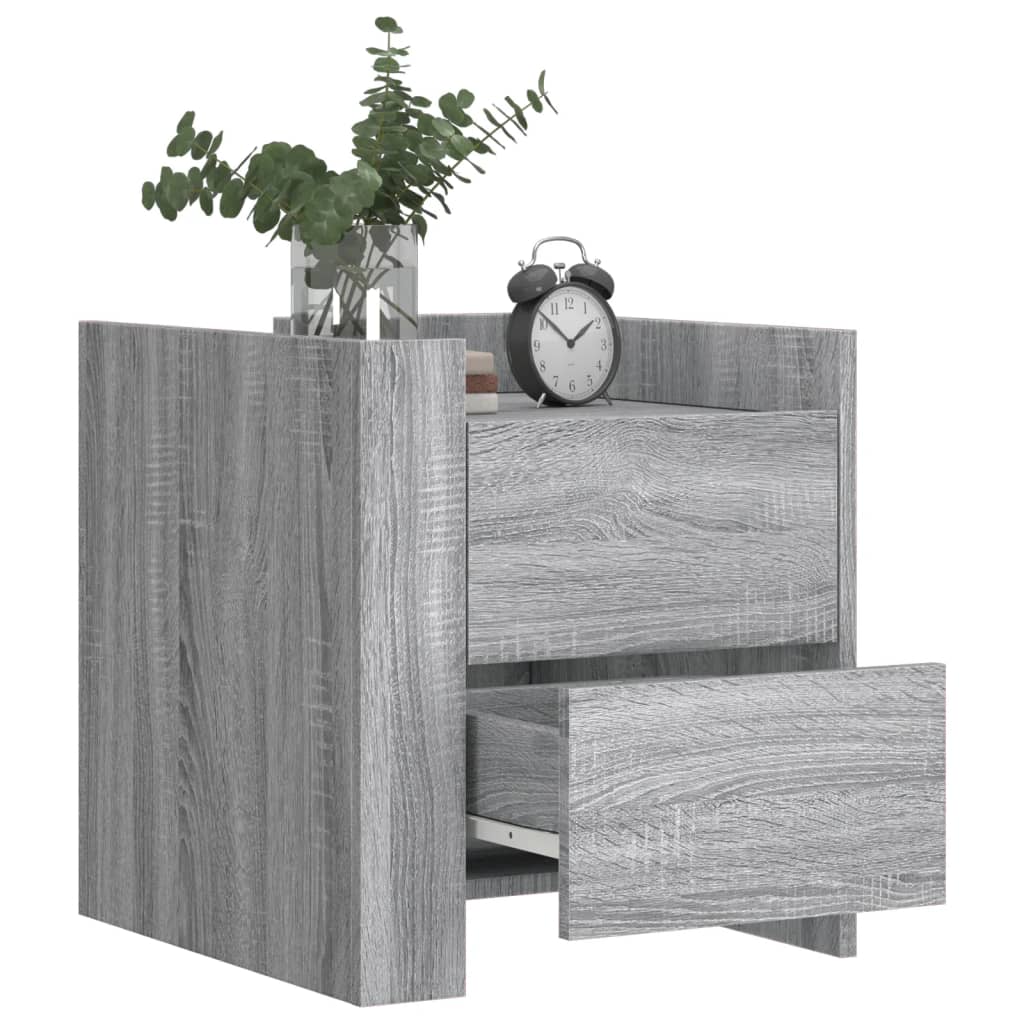 Mesita De Noche Madera De Ingeniería Gris Sonoma 45x50x50 Cm_1