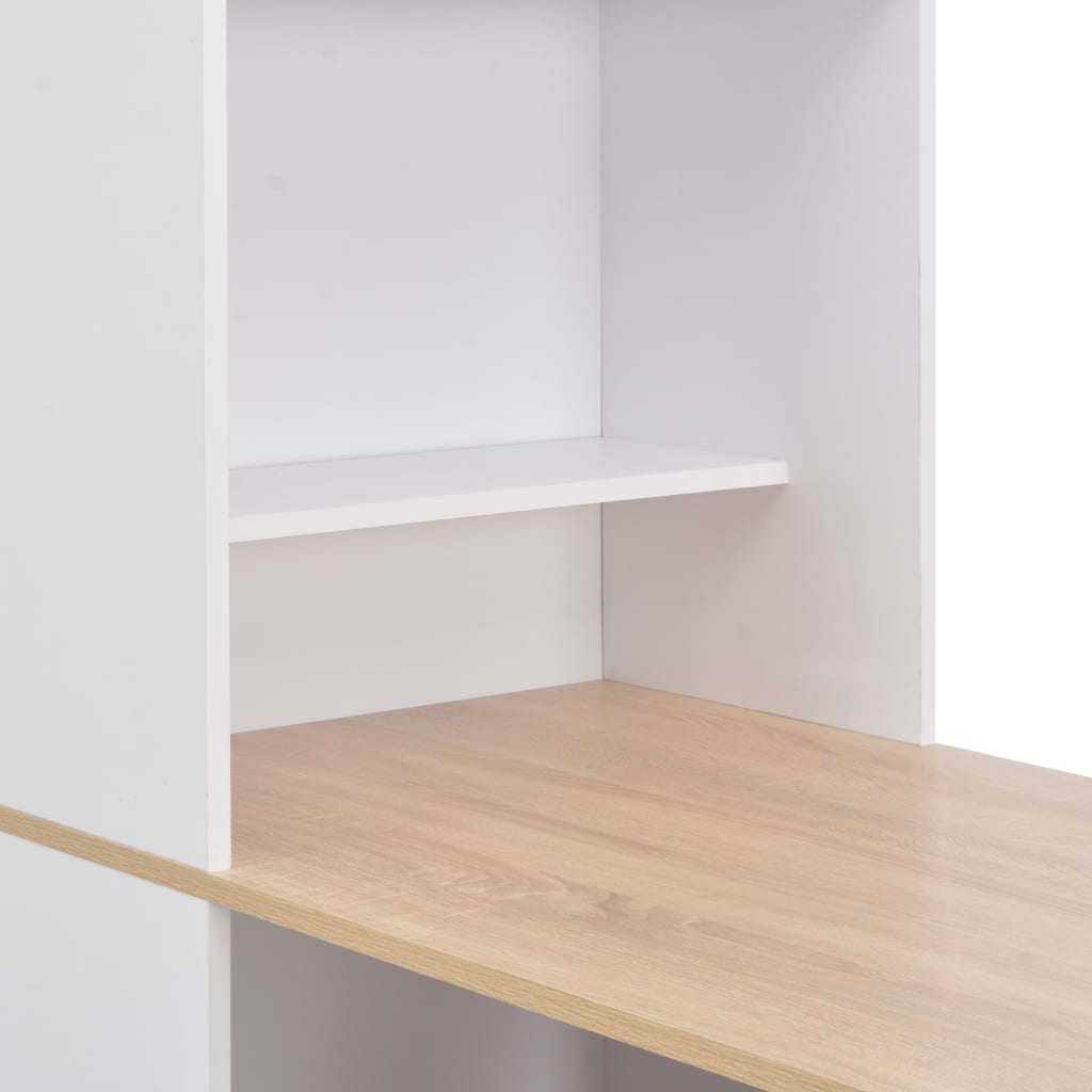 Mesa De Bar Con Estantería Blanca 115x59x200 Cm_3