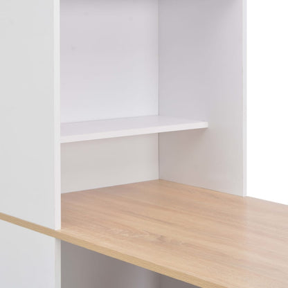 Mesa De Bar Con Estantería Blanca 115x59x200 Cm_3