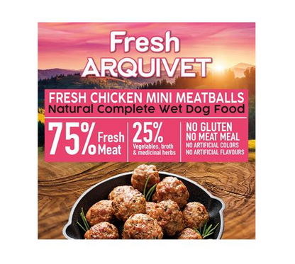 Fresh MINI Chicken Meatballs Arquivet 200 g Mini Albóndigas con pollo, zanahoria y guisantes