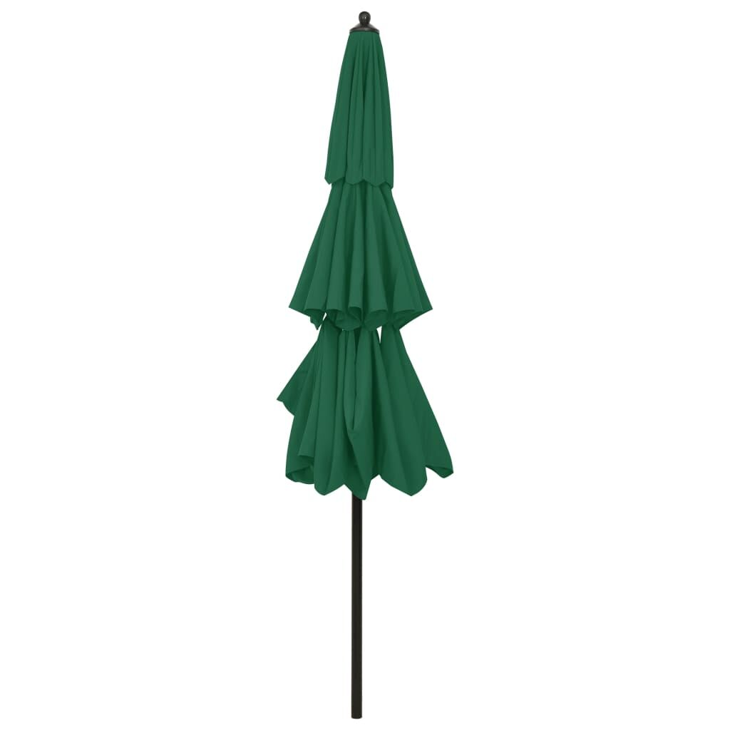 Vidaxl Sombrilla De Jardín De 3 Niveles Con Palo De Aluminio Verde 3 M_3