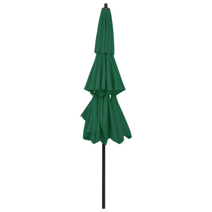 Vidaxl Sombrilla De Jardín De 3 Niveles Con Palo De Aluminio Verde 3 M_3