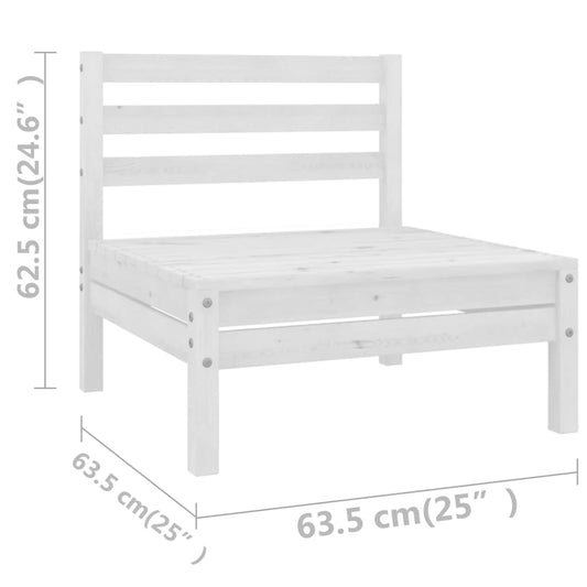 Juego De Muebles De Jardín 8 Pzas Madera Maciza De Pino Blanco / Vetonek_0